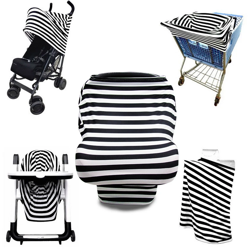 Sublimation Polyester Nursing Breastfeeding Cover Stroller Shopping Cart Baby Car Seat Covers