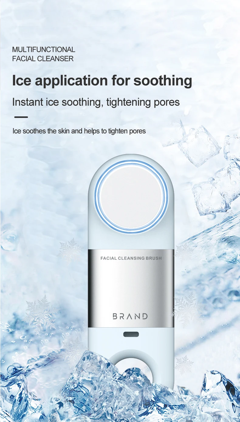 - Portable facial cleansing device Waterproof Facial Cleansing Sonic Massager Cleaner Brush Silicone Electric Face Brush