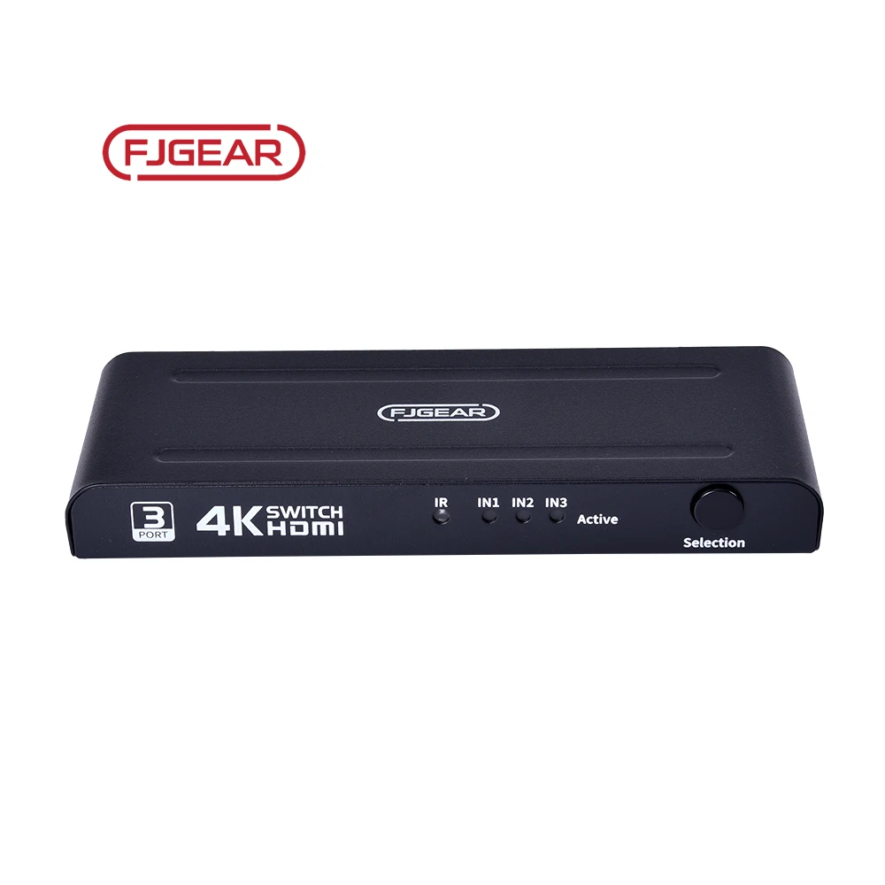 FJGEAR cheap and fine 3 ports HDMI HD video switcher 3840*2160/30Hz selector hdmi kvm switch hdmi