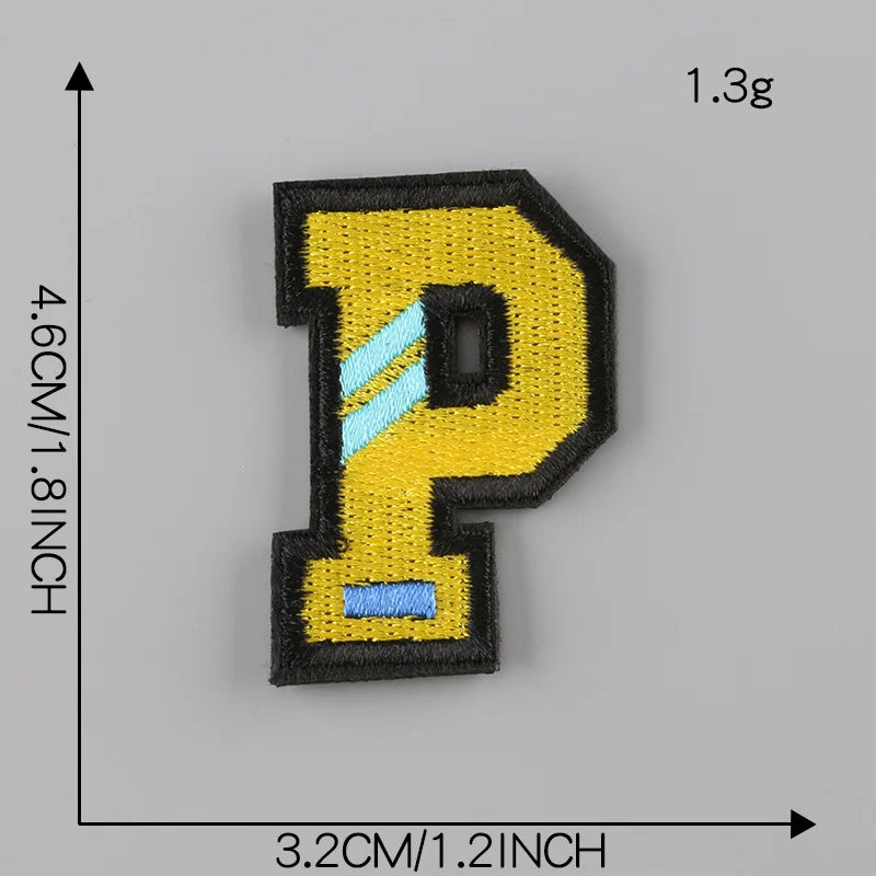 Custom 3D Colorful Letter Iron On Patches Embroidery Diy Logo Brand Name Clothes Decoration