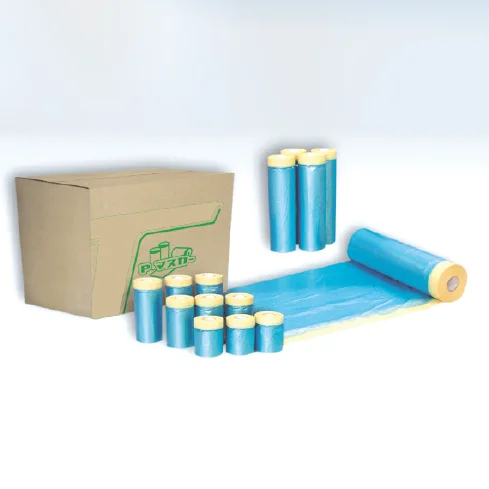 Pre Taped Painter Painting Plastic Film Decoration Light Weight HDPE Speedy Masking Film With Tape Roll for Car