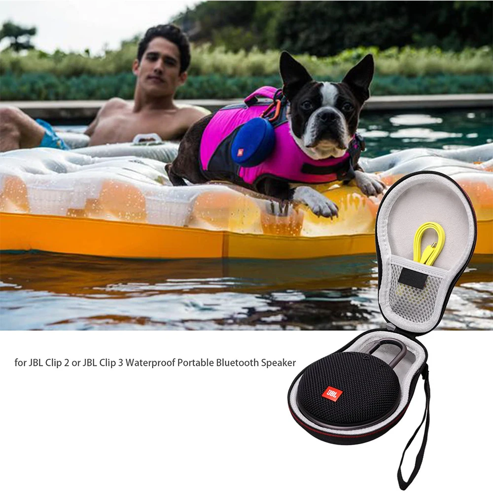 EVA Hard Travel Carrying Case fo Waterproof Portable Bluetooth Speaker. Fits USB Cable and Charger