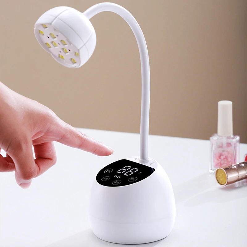Ultraviolet Flexible Desk USB Gel Polish Table Nail Lamp arm Bendable 36W 12Leds LCD screen Wireless Mini UV LED Light Dryer
