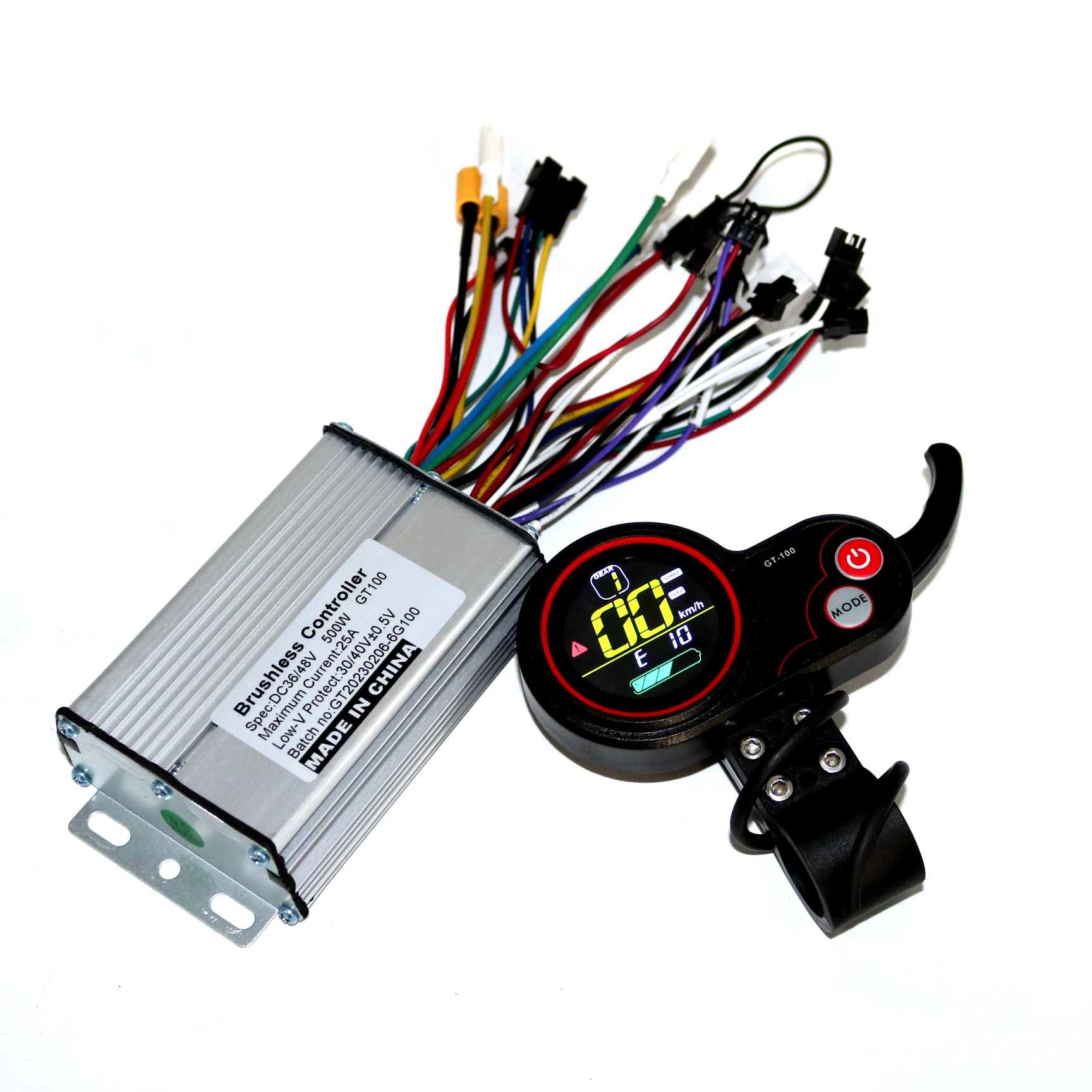 Zuncontrol шесть МОП-36V/48V/52V/60V 500W 25A BLDC Электрический ccooter контроллер и GT-100 ЖК-дисплей один