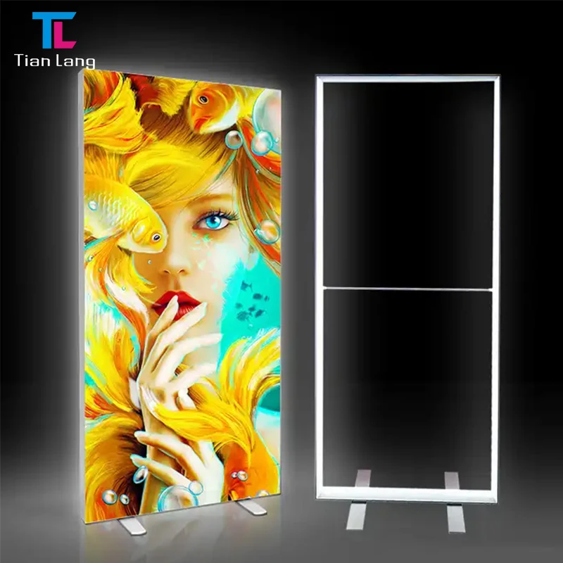 TianLang Aluminum Frame Textile LED Lighting Box Fabric Frameless Trade show Booth Advertising Display LED Backlit Light Box