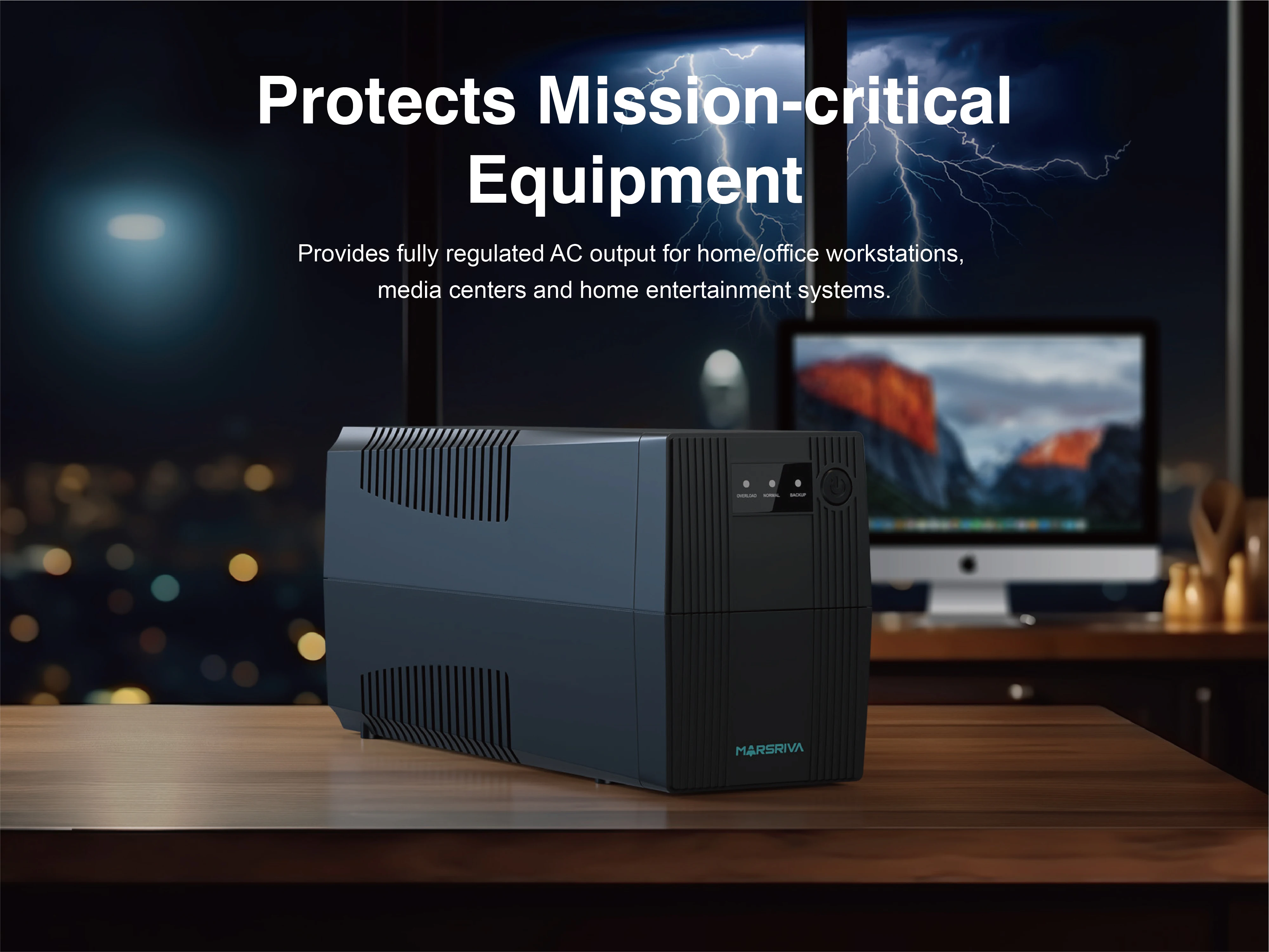 Professional Emergency Backup UPS 800VA 480W Simulated Sine Wave Portable UPS