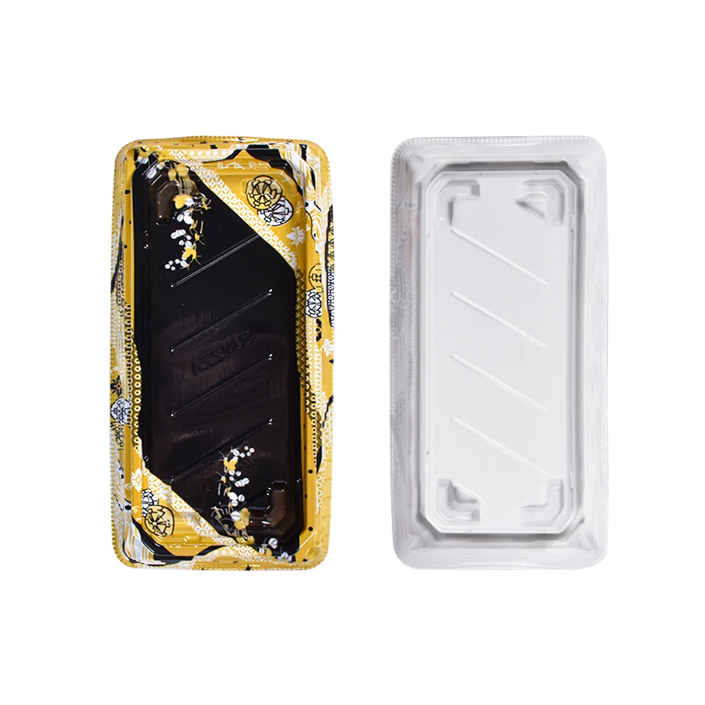 Sunzza Package Disposable Divide Plastic Food Plates Sushi Trays Container Japanese Take Out Packing Sushi Togo Box For Sushi
