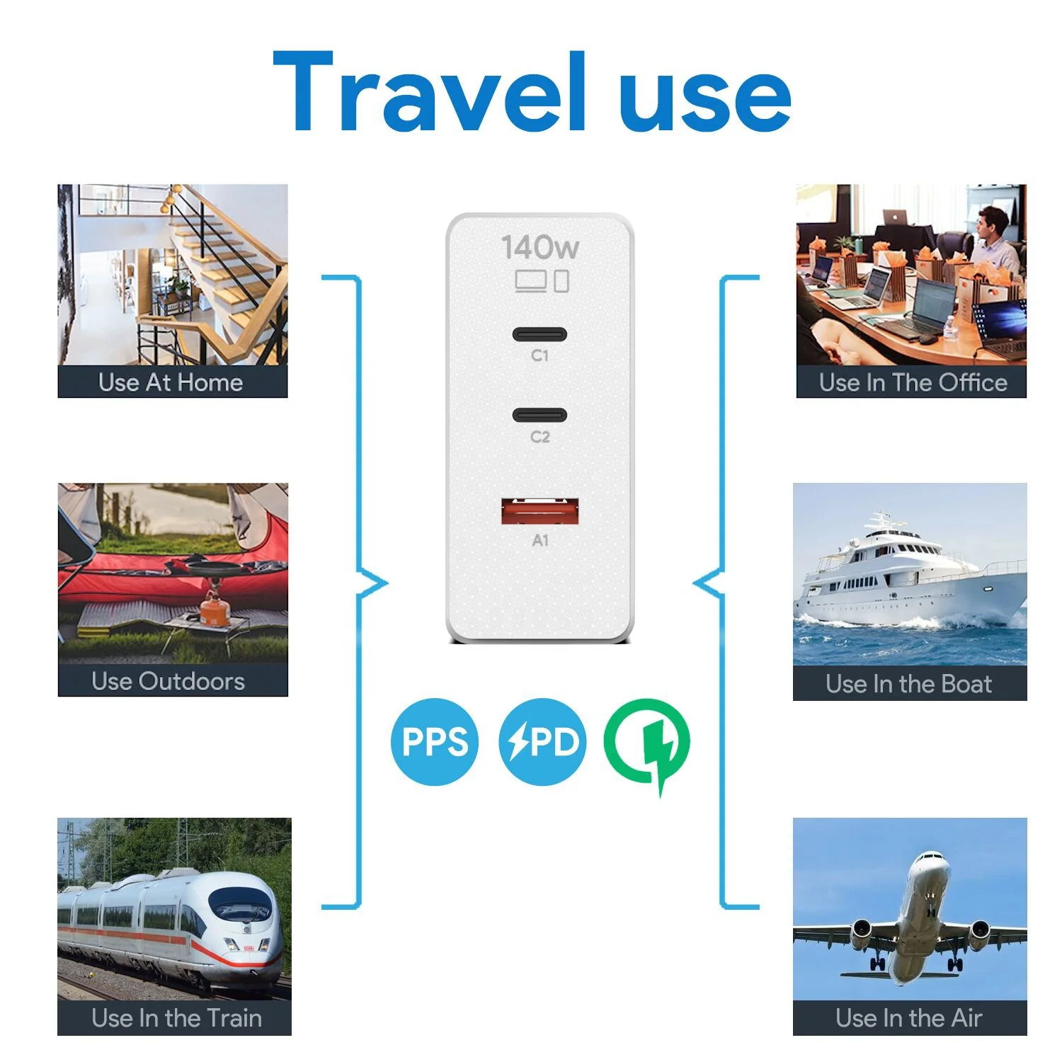 SAA RCM PD 140W GaN fast charger usb Type-C Travel Adapter Laptop power adapter charger USB-C Power Supply 140W usb c AU plug