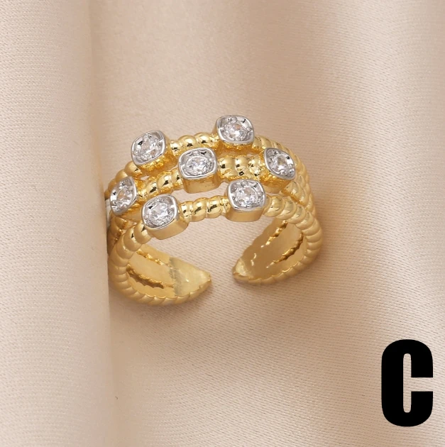 Wholesale Gold Plated Pearl Ring Dainty Gold Plated Rhinestone Knot Ring For Women Girls