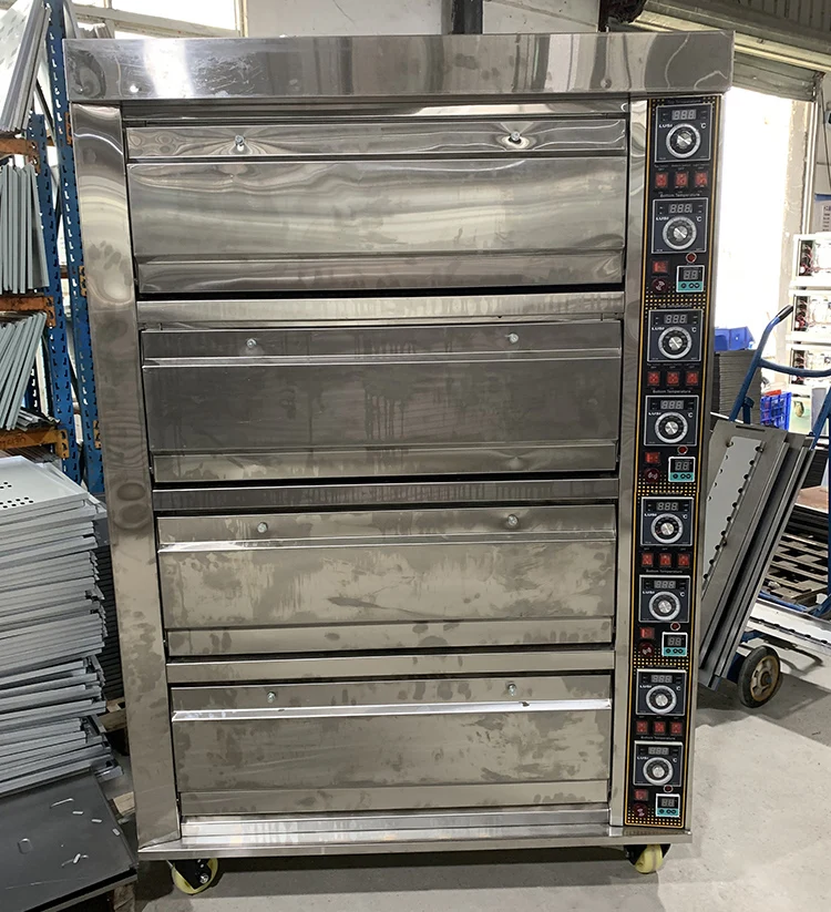 Professional Industrial Wholesale Bread 2 Door 5 Tray 4 Deck Gas Electric Pizza Oven for Restaurant