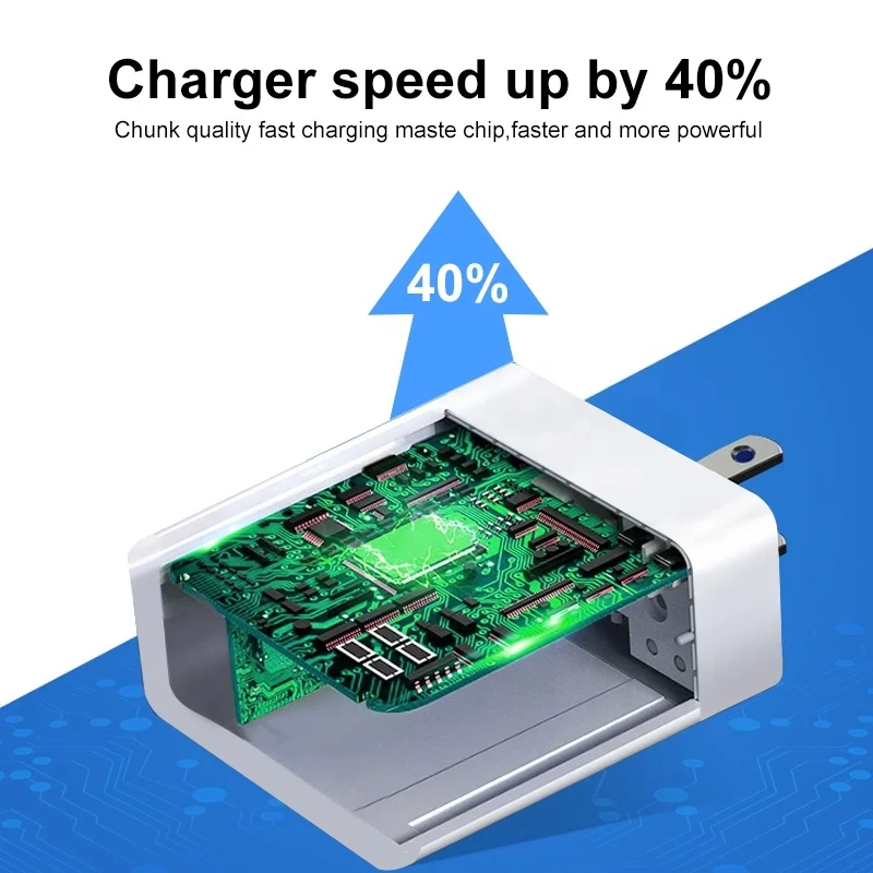  QIHANG OEM ODM Супер Быстрый Настенный USB C адаптер Type-c QC 3 0 18 Вт 20 Pd Зарядное устройство Usb для 1 телефона 12 pro
