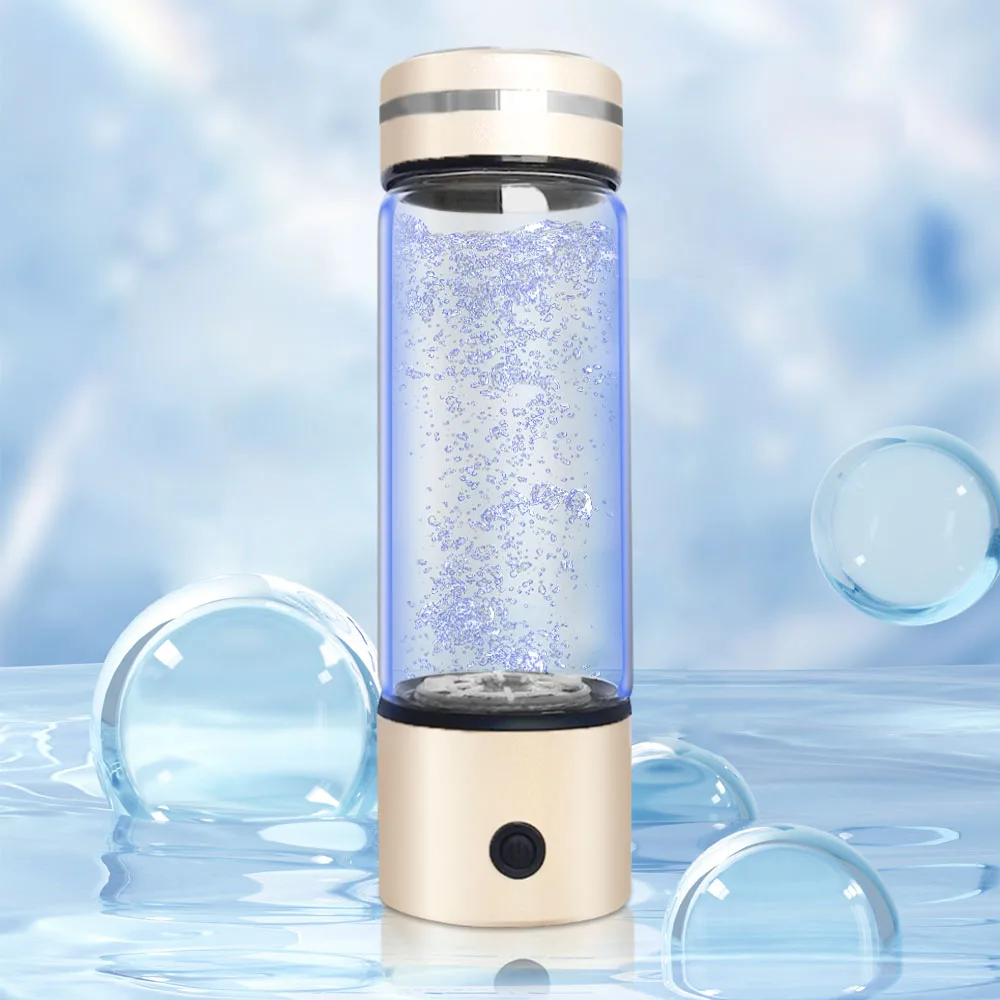 Hydrogen Water Bottle Glass 2024 Custom Portable 330ml Rich Hydrogen Water Cup Fast Electrolysis Hydrogen Rich Water