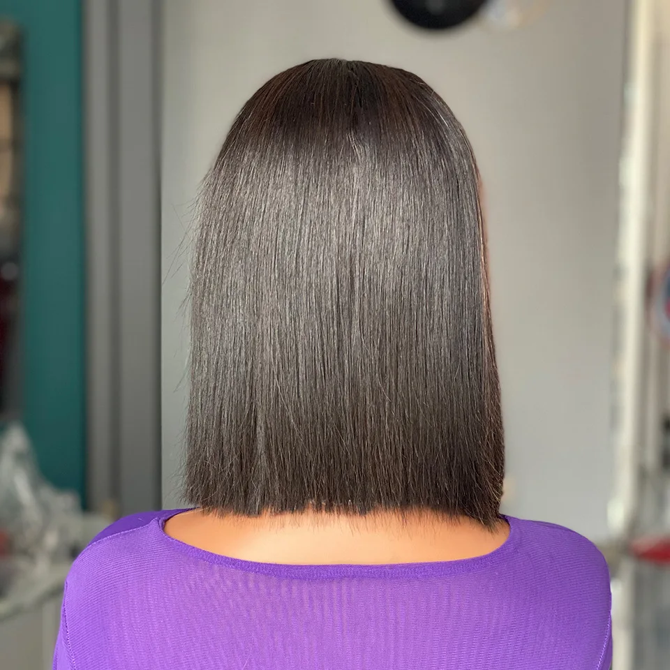 2024 How Selling Wholesale DD Bone Straight Human Hair Wigs 10 inch Bob Wigs Cheap 2*6 Lace Real Human Hair Wig