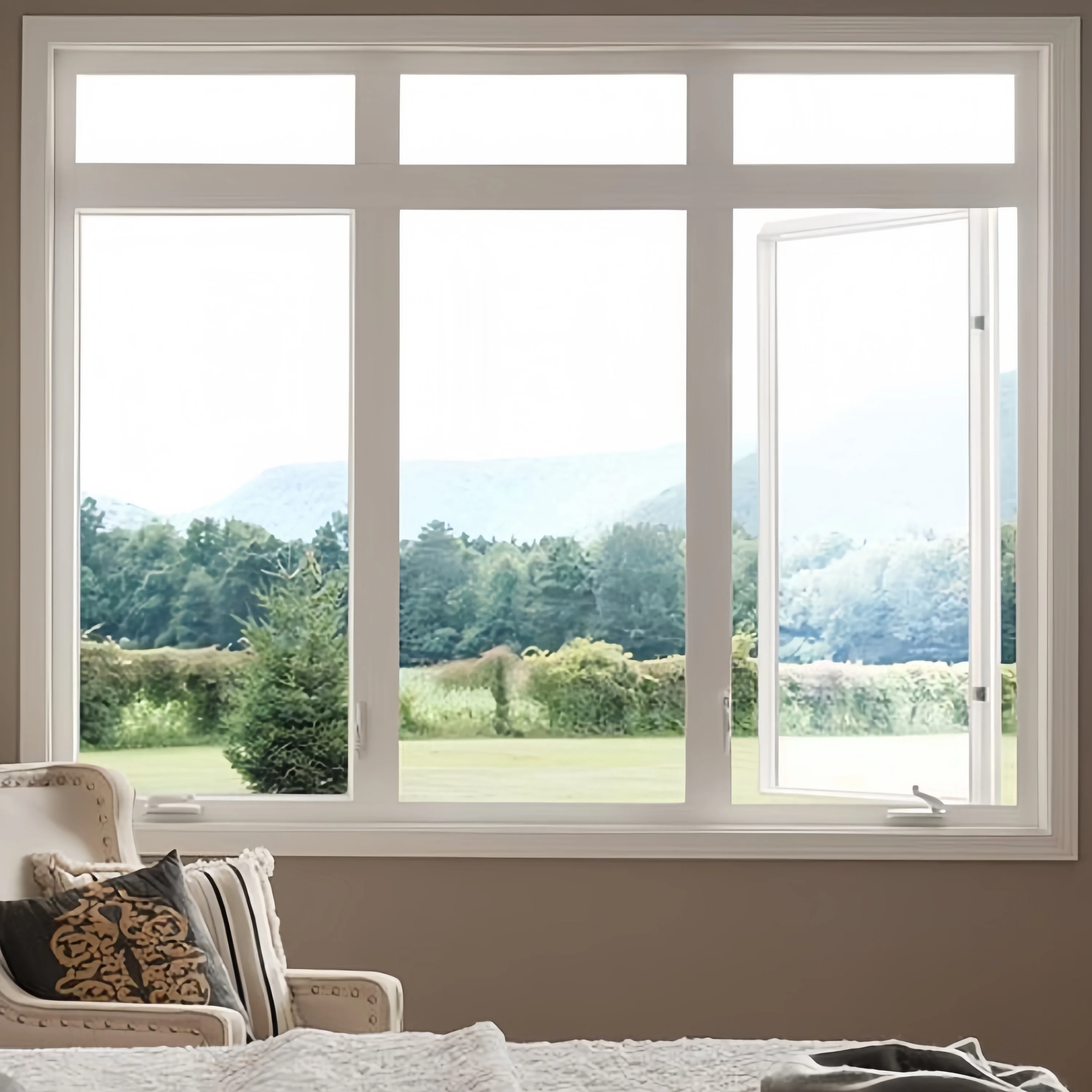 Customized Standard Hurricane Impact double glazed Tilt Turn upvc Doors And Windows Villa House pvc vinyl Swing Window for sale