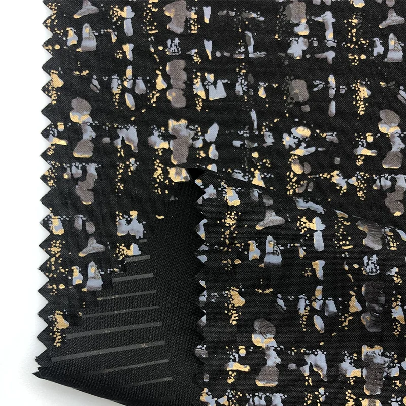 2022 new trend 50D high-elastic printing fabric 78gsm film polyester pongee fabric for jacket