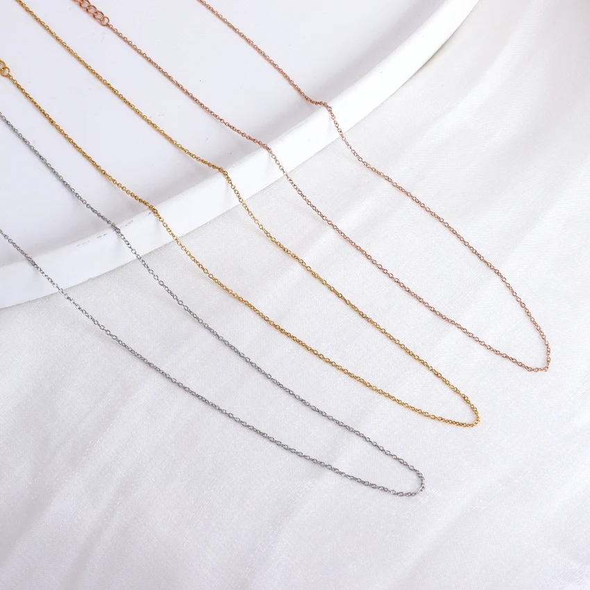 Wholesale Thin Rolo Chain Necklace Stainless Steel Minimalist O Link Chains Tarnish Free Waterproof Custom Bulk Cable Chain