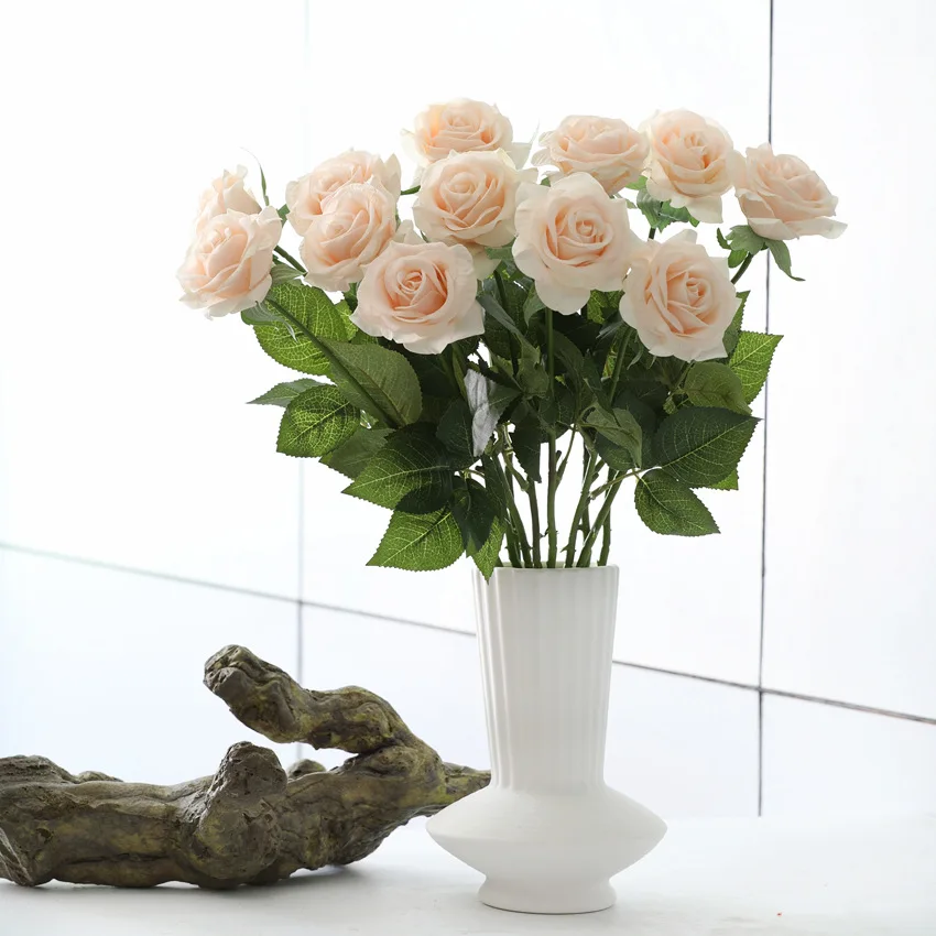 Wholesale Artificial Silk Dusty Rose Flowers For Home Wedding Decor Moisturizing Simulation Rose Flower