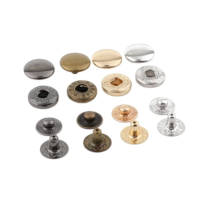 Spot supply 6-17mm metal snap fastener paint color stainless steel clothing snap button double-sided snap button