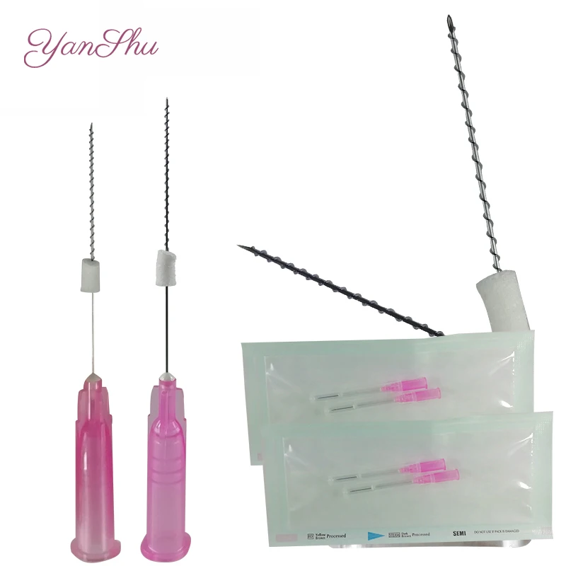 
Pdo Thread Lift Korea Cog 4d Micro Blunt Needle 19g100mm For Cheek Arm Body Lifting 