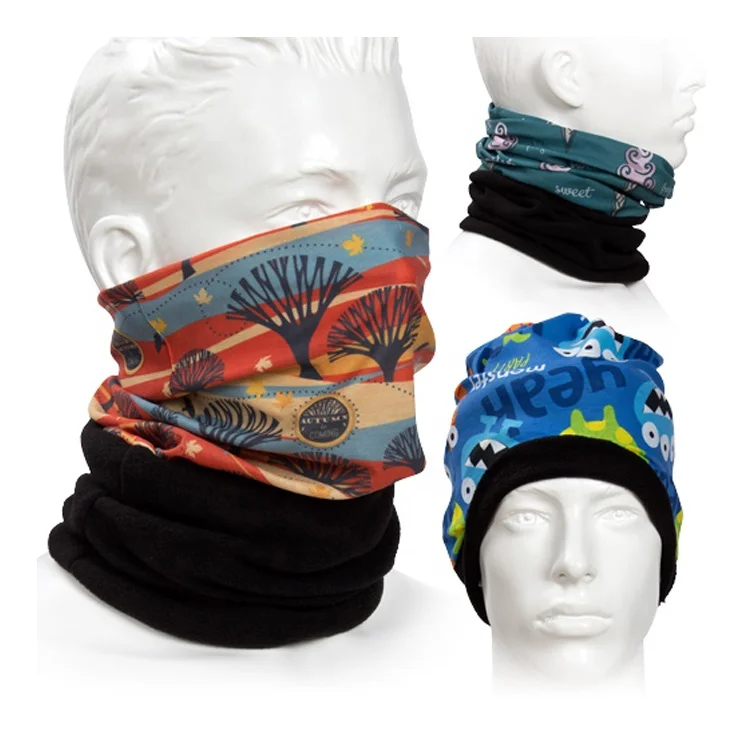 Custom Logo 100% Polyester Polar Fleece Winter Neck Tube Bandana