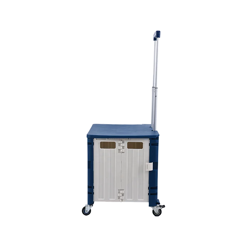 Factory Foldable Shopping Carts Grocery  4 Rotate wheels Folding Shopping trolley carts  Mini Plastic Pet Cart Hand Pull Trolley