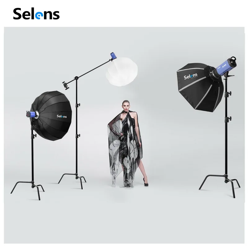  Selens C-образный осветительный штатив сверхпрочный черный для фото-и видеостудийного оборудования