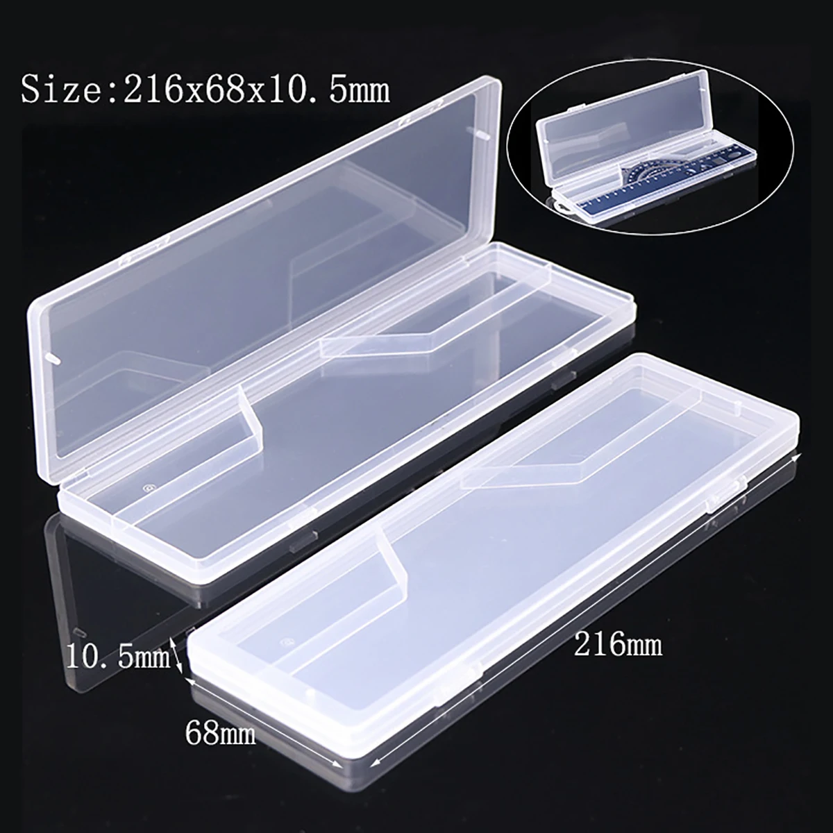 20cm Aluminum Ruler 4-Piece Set Ruler Compass Set Student Drawing Professional Learning Stationery Supplies