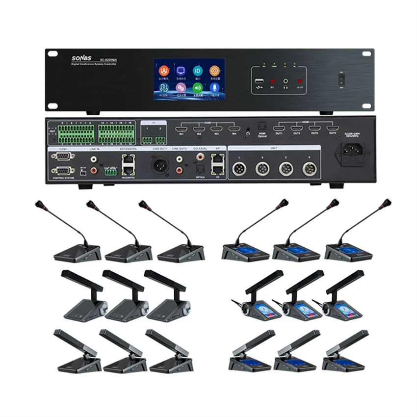 high end professional wired network discussion conference system gooseneck square conference microphone