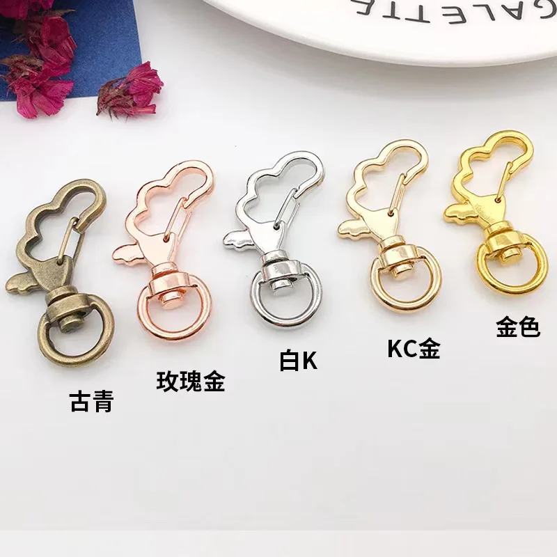 Wholesale Different Shape spring Keychain Custom Lobster Clasp Keychain Metal Snap Hook Clip Swivel key chains Accessory Keyring