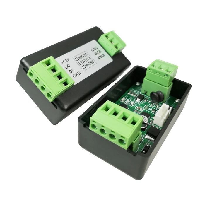 RS485 card number to Wiegand access controller panel output dual-way transmission communication converter for access control