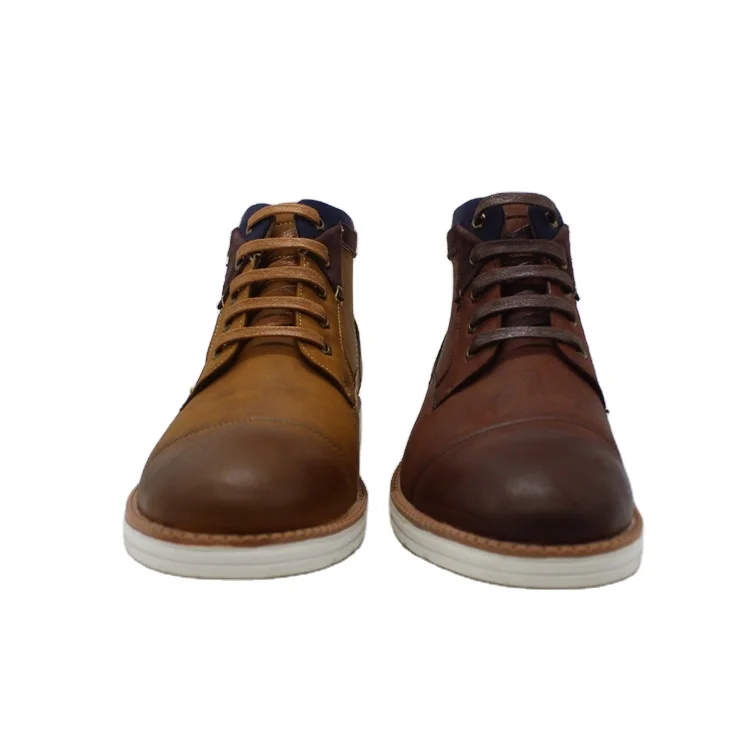 china factory high top men pu ankle boots lace up mens boots