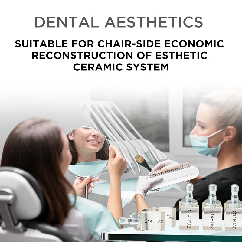 Dental Lab Implants Material CAD CAM Milling Cutting Translucency Lithium Dislicate C14 B40 HT LT Glass Dental Ceramic Block