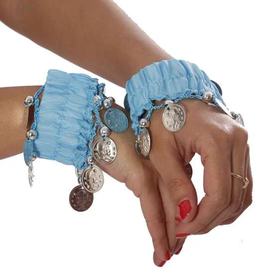 Top Quality Chiffon Belly Dance Wrist Arm Bracelets Wristbands Indian Bangles Halloween Costume Party accessories