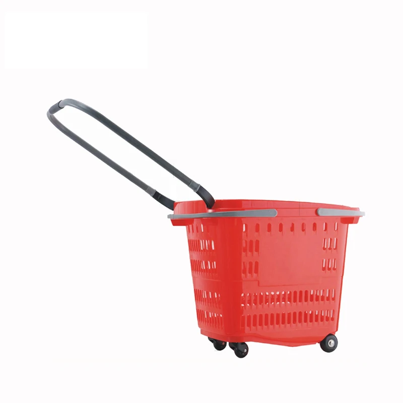 Rolling Mesh Basket Shopping Trolley for Grocery Store