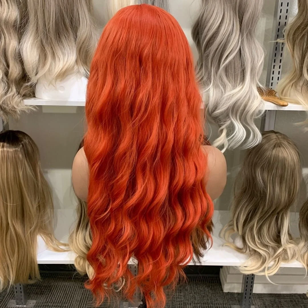 Long Silky Body wave Ombre Color Wigs Futura Fiber Hair 13x4 inch Heat Resistant Synthetic Lace Front Wigs For BLACK Women