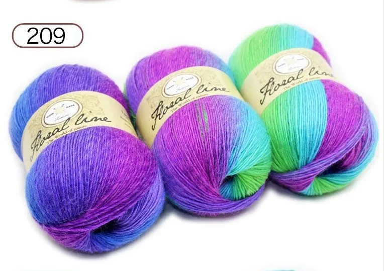 Crocheting baby yarn kit Loop dyed color soft lanas Para tejer a mano Chunky Australia merino wool Hand knitting Yarn Skein