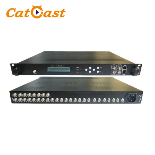 CATV 16 FTA DVBS DVBS2 to DVBT transmodulator FTA DVB-S2 to DVBT 8 carriers RF digital Modulator