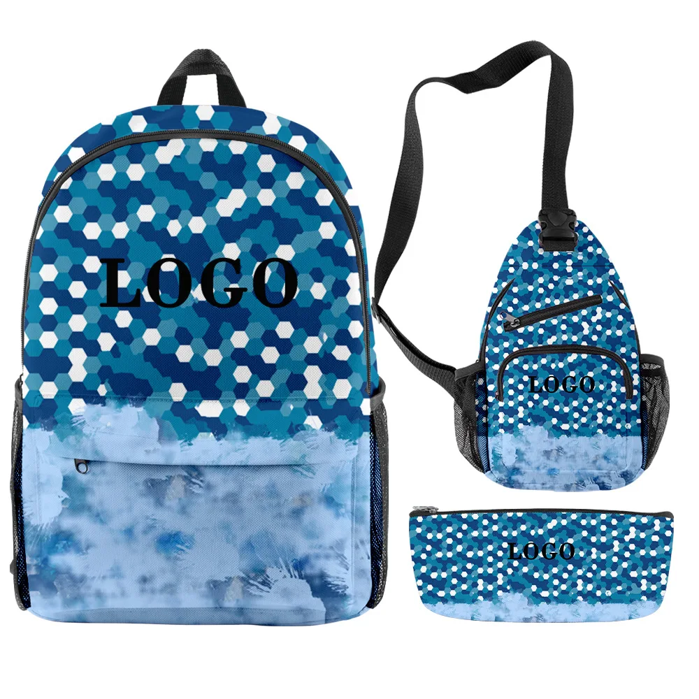 Laptop casual sports backpacks bags for men outdoor travel school bag cross body bag set