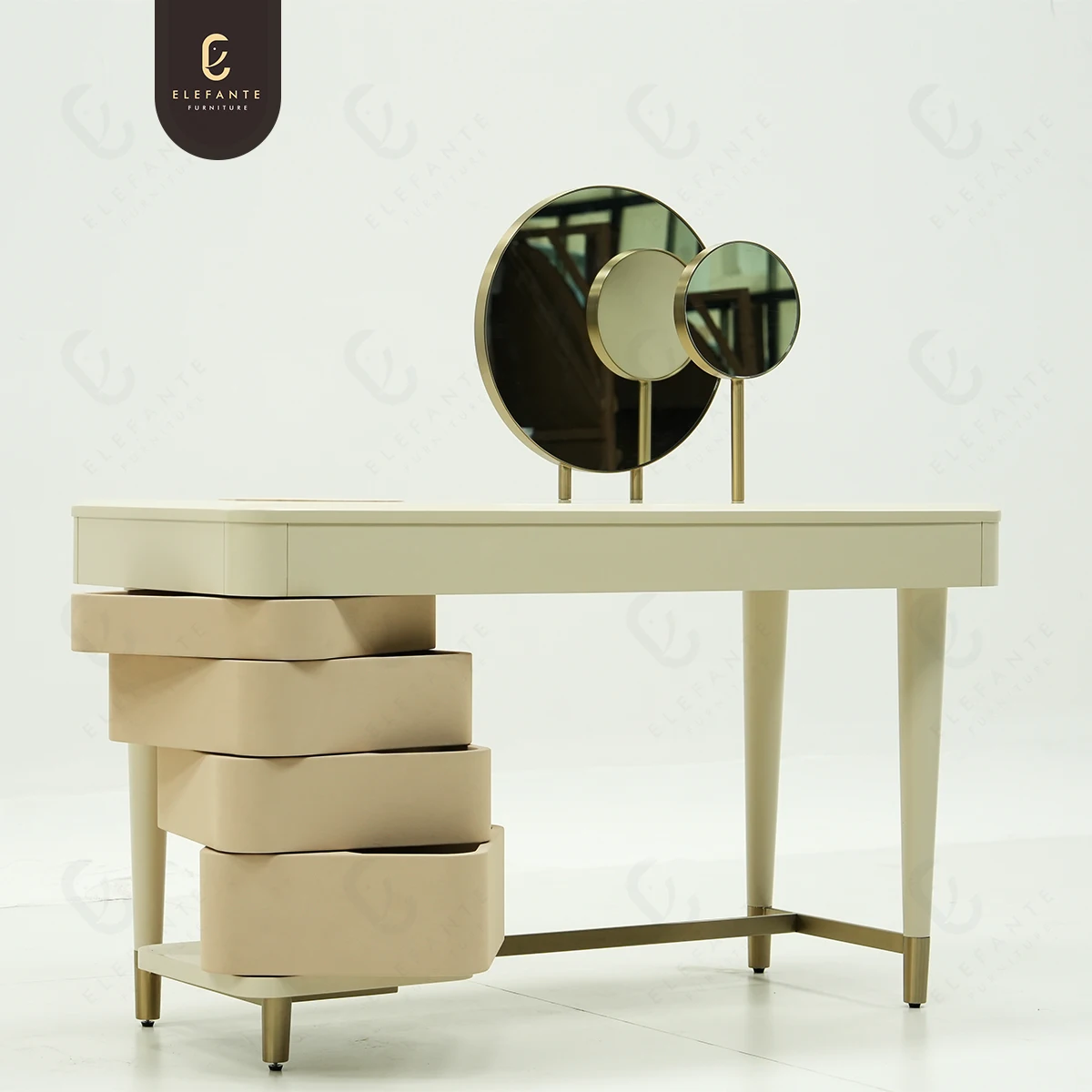 Modern Lady Makeup Table Makeup Table Set With Mirror Bedroom Vanity Desk for Makeup
