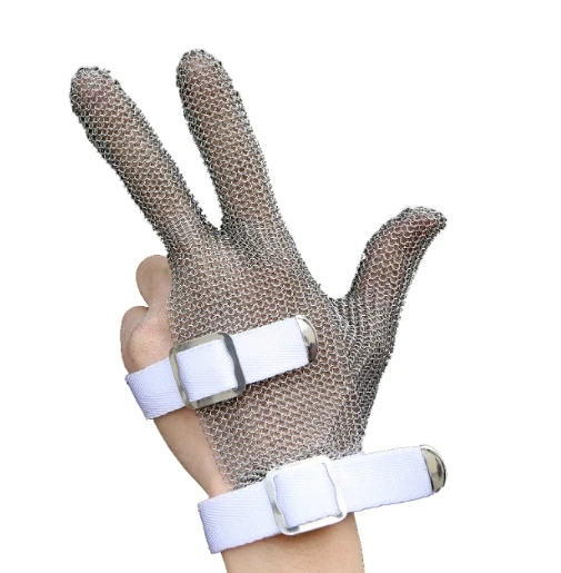 Meat Cutting Chainmail Metal Wire Mesh Butcher Gloves Cut Resistant Stainless Steel Gloves for Cutting