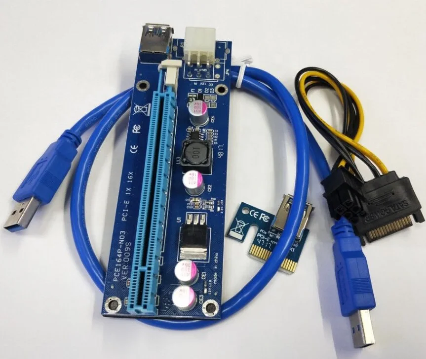 
VER009s usb to pci converter 6Pin LED Pcie riser x1 to x16 graphics card riser 
