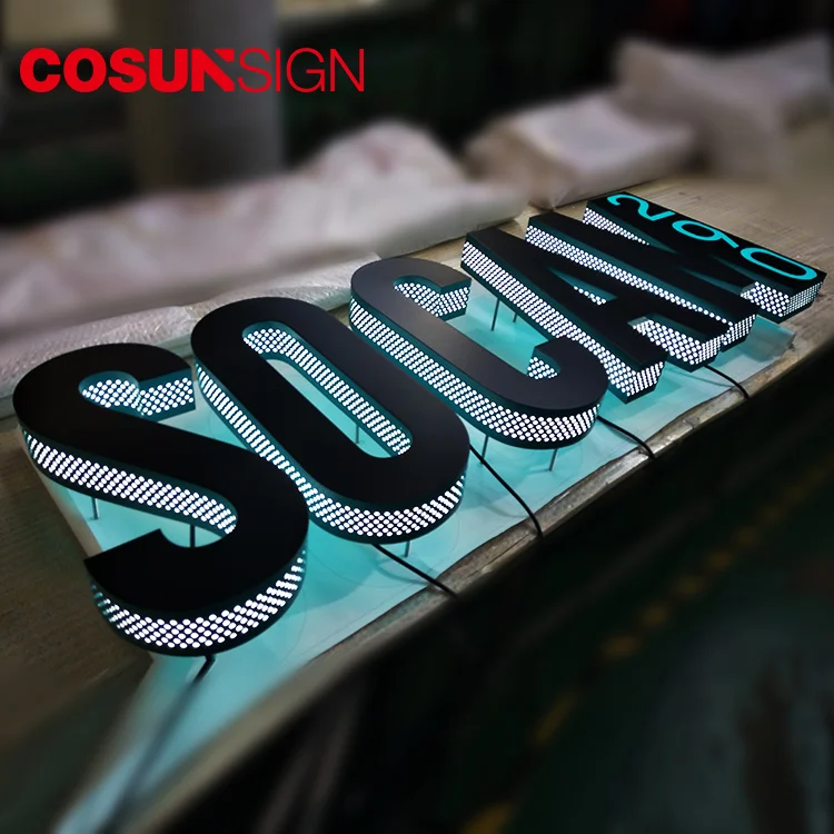 Single color push through led pharmacy cross module signage