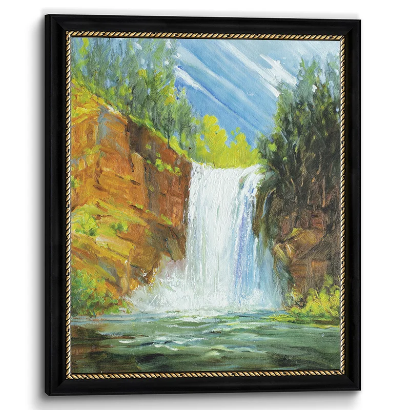 Waterfall 3D Giclee Print painted abstract oil painting for living room wall,Home office decor