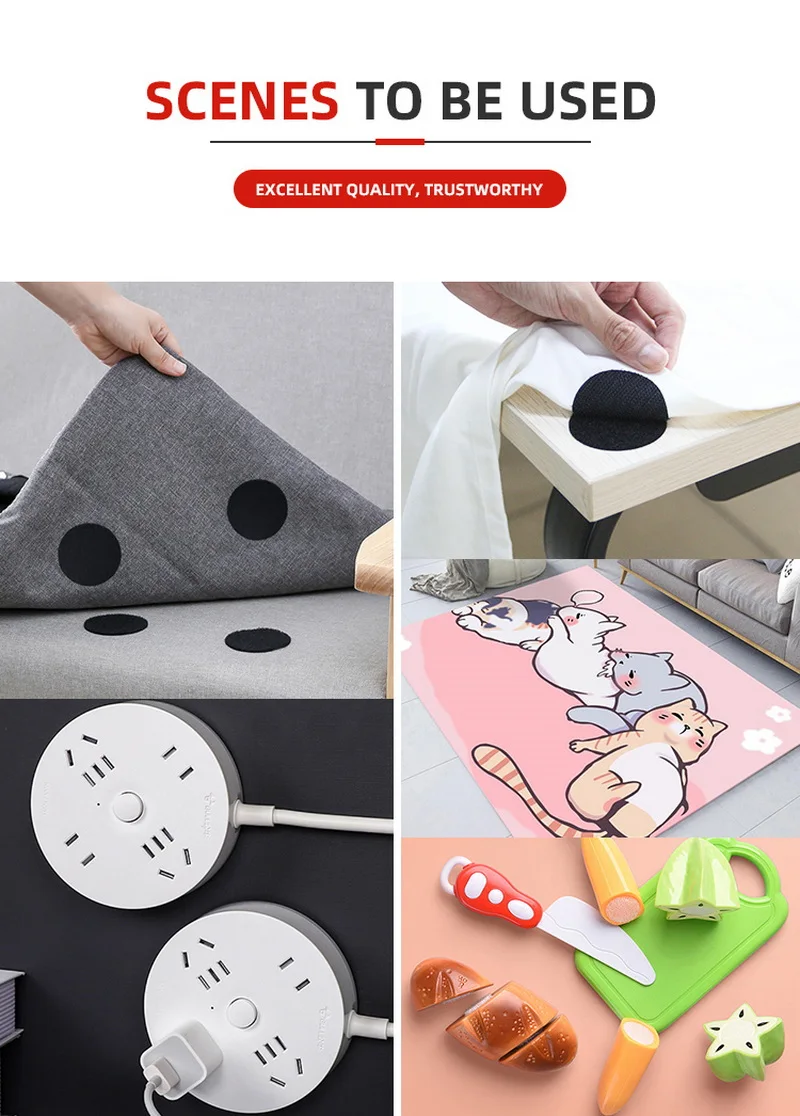 Factory Outlet Adhesive Hook and Loop Tape Velcroes 10mm 12mm/15mm/18mm/20mm/25mm DOT Self-adhesive Shoe Dot Thick Sticky Dot