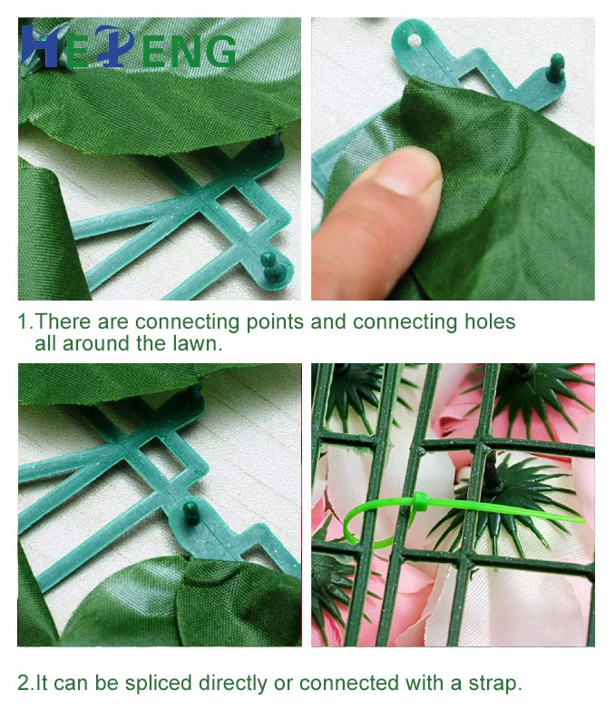 Artificial Grass Flower Leaf and Plant Wall Privacy Plastic Green Leaves Fence for Shrubs and Other Outdoor Plants