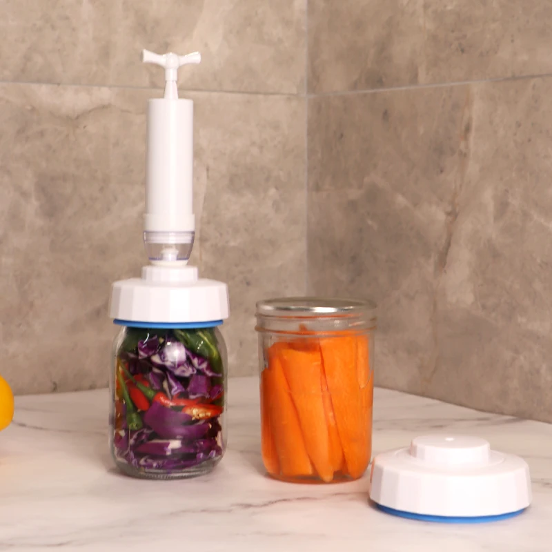 Glass Mason Jar Lid vacuum sealer kit silicone food saver for sealers tool With Hose and Metal Lids for Food Storage