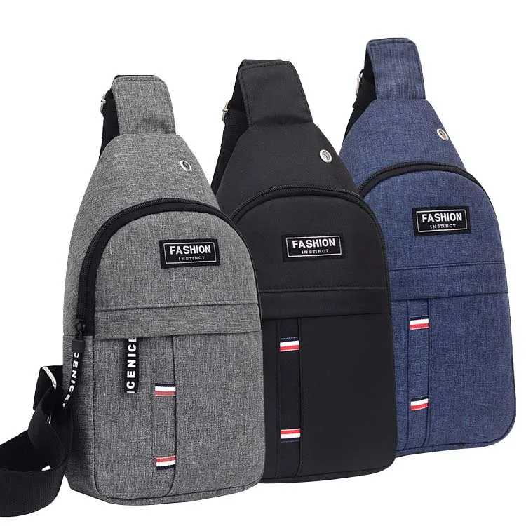Headphone jack waterproof sports chest bag Oxford Fabric Outdoor Sports crossbody bag