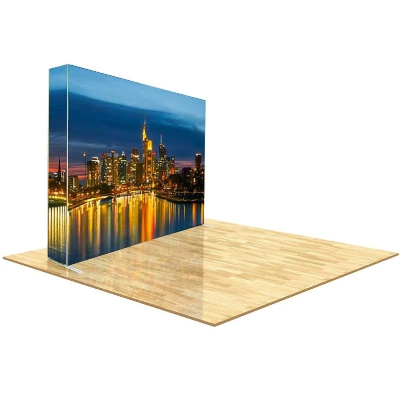 Foldable Lightweight Portable Aluminum Curved Stretch Fabric Backlight Tradeshow Seg Pop up Stand Banner