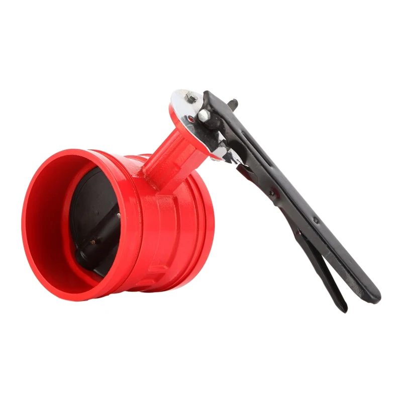 Din Pn16 Dn100 Wcb Body Gearbox Type Pfa Seat Manual Butterfly Valve Full Lined Ptfe Butterfly Valve For Chemical Pipeline