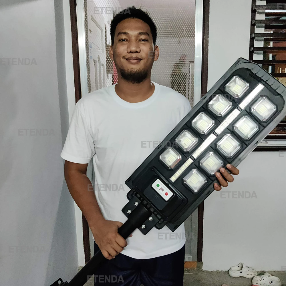 E-LY8 IP67 Сад Наружный датчик движения свет с полюсом 50w 100w 200w 300w 400w все в одном солнечный